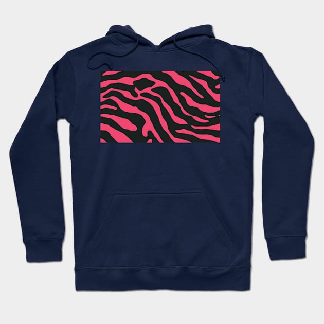 Tiger Skin Pattern Face Mask Dark Pink Hoodie by MAGE